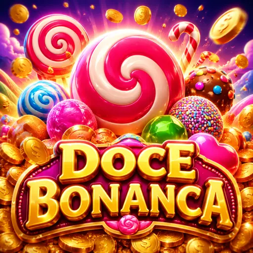 Capa colorida do Sweet Bonanza com frutas e doces